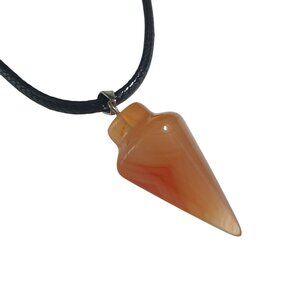 Orange Agate Crystal Citrine Pendant Necklace Adjustable Spiritual Jewelry Gift